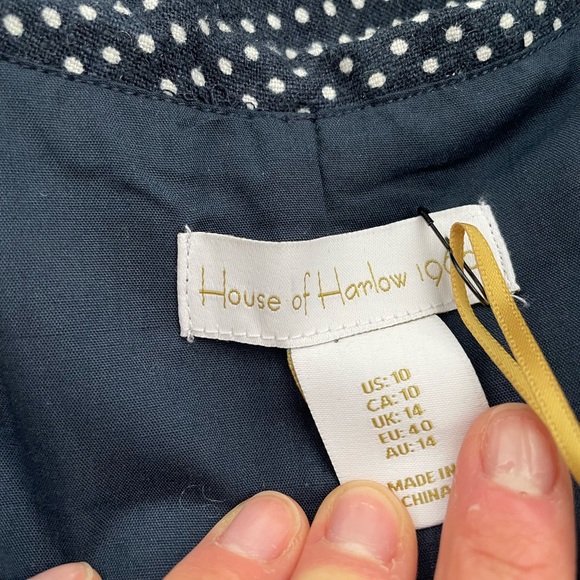 House of Harlow 1960 polka dot linen blend dress - Picture 3 of 4